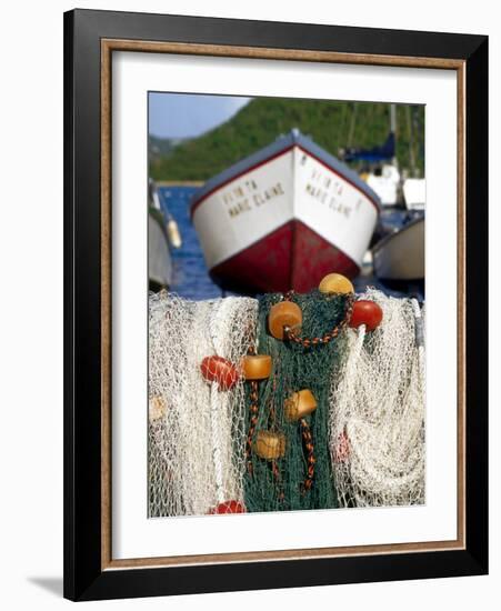 Fishing Nets at Marina, Frenchtown, St. Thomas, Caribbean-Robin Hill-Framed Photographic Print