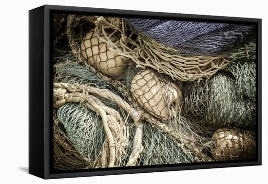 Fishing nets, Burano, Veneto, Italy-Russ Bishop-Framed Premier Image Canvas