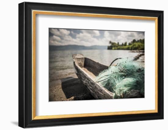 Fishing Nets in a Fishing Boat on Lake Toba (Danau Toba), North Sumatra, Indonesia, Southeast Asia-Matthew Williams-Ellis-Framed Photographic Print