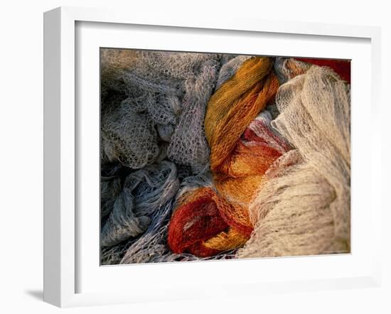 Fishing Nets, Limnos (Lemnos), Aegean Islands, Greek Islands, Greece-Oliviero Olivieri-Framed Photographic Print