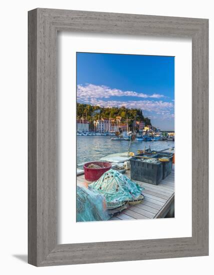 Fishing Nets, Old Town Harbour, Piran, Primorska, Slovenian Istria, Slovenia, Europe-Alan Copson-Framed Photographic Print