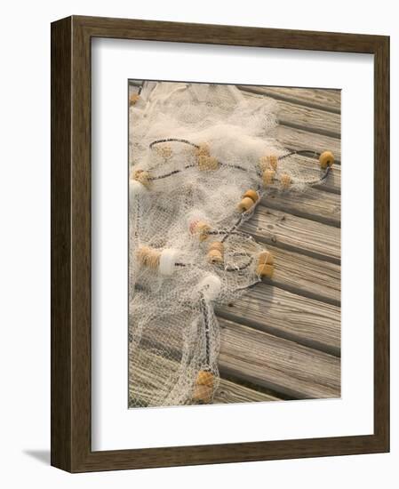 Fishing Nets on Town Pier, Loyalist Cays, Abacos, Bahamas-Walter Bibikow-Framed Photographic Print