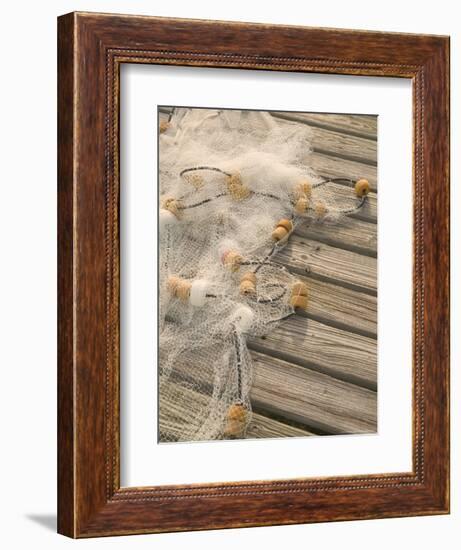 Fishing Nets on Town Pier, Loyalist Cays, Abacos, Bahamas-Walter Bibikow-Framed Photographic Print