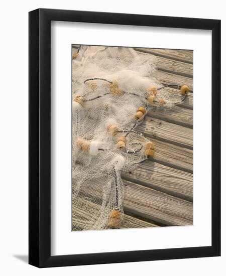 Fishing Nets on Town Pier, Loyalist Cays, Abacos, Bahamas-Walter Bibikow-Framed Photographic Print