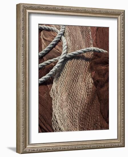 Fishing Nets, Saint Jean De Luz (St.-Jean-De-Luz), Basque Country, Aquitaine, France-Robert Harding-Framed Photographic Print