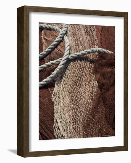 Fishing Nets, Saint Jean De Luz (St.-Jean-De-Luz), Basque Country, Aquitaine, France-Robert Harding-Framed Photographic Print