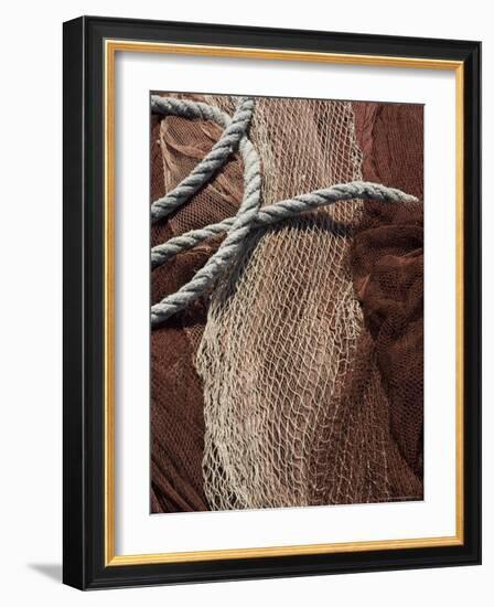 Fishing Nets, Saint Jean De Luz (St.-Jean-De-Luz), Basque Country, Aquitaine, France-Robert Harding-Framed Photographic Print