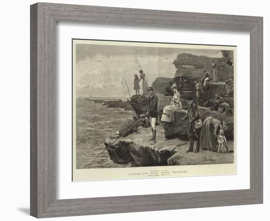 Fishing Off Filey Brigg, Yorkshire-Arthur Hopkins-Framed Giclee Print