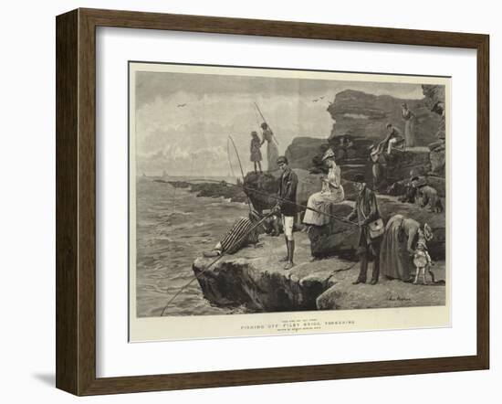 Fishing Off Filey Brigg, Yorkshire-Arthur Hopkins-Framed Giclee Print