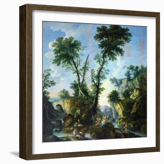 Fishing (Oil on Canvas)-Louis Philippe Crepin-Framed Giclee Print