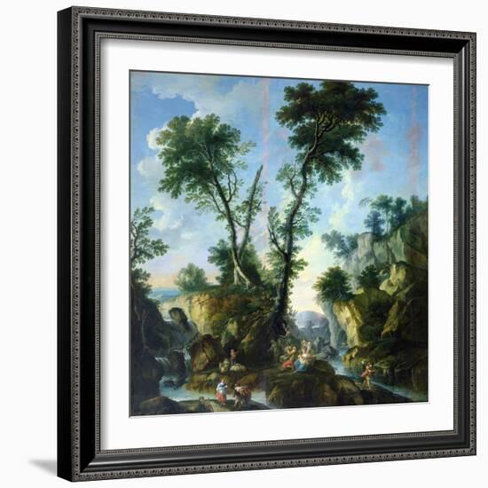 Fishing (Oil on Canvas)-Louis Philippe Crepin-Framed Giclee Print