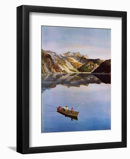 "Fishing on Mountain Lake", July 16, 1955-John Clymer-Framed Giclee Print