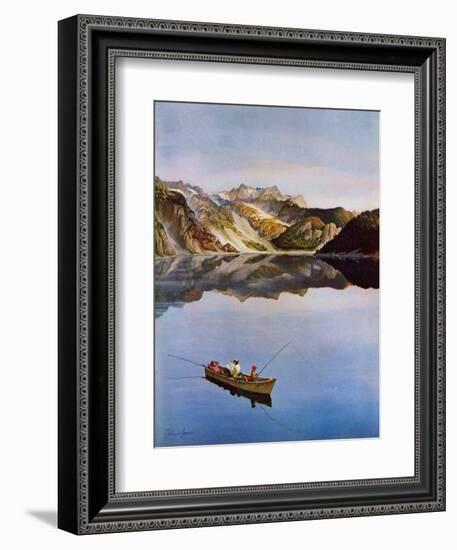 "Fishing on Mountain Lake", July 16, 1955-John Clymer-Framed Giclee Print