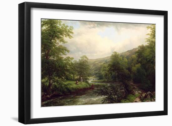 Fishing on the Dee, 1861-Thomas Baker-Framed Giclee Print