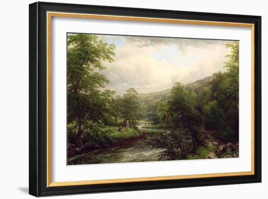 Fishing on the Dee, 1861-Thomas Baker-Framed Giclee Print