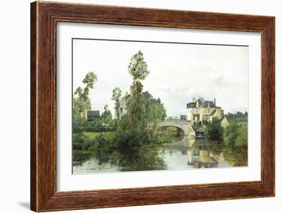 Fishing on the Lake-Charles Leslie-Framed Giclee Print