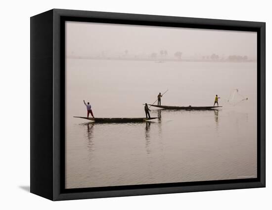 Fishing on the River Niger, Niger Inland Delta, Segou Region, Mali, West Africa, Africa-Gavin Hellier-Framed Premier Image Canvas