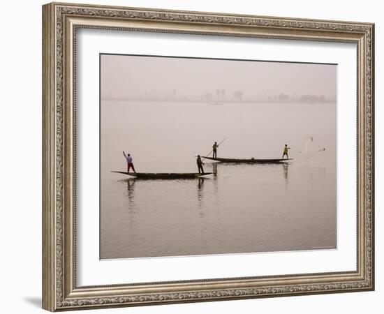 Fishing on the River Niger, Niger Inland Delta, Segou Region, Mali, West Africa, Africa-Gavin Hellier-Framed Photographic Print