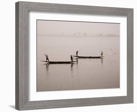 Fishing on the River Niger, Niger Inland Delta, Segou Region, Mali, West Africa, Africa-Gavin Hellier-Framed Photographic Print