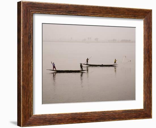 Fishing on the River Niger, Niger Inland Delta, Segou Region, Mali, West Africa, Africa-Gavin Hellier-Framed Photographic Print