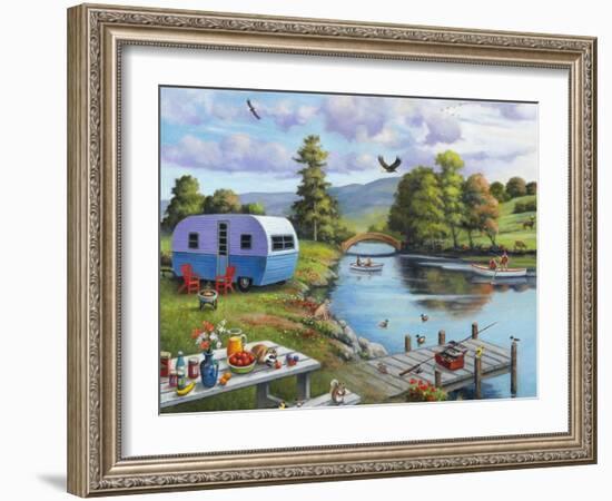 Fishing on the River-John Zaccheo-Framed Giclee Print