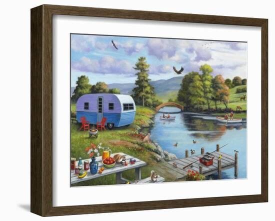 Fishing on the River-John Zaccheo-Framed Giclee Print