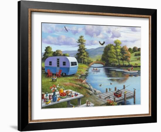 Fishing on the River-John Zaccheo-Framed Giclee Print