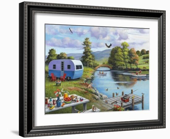 Fishing on the River-John Zaccheo-Framed Giclee Print