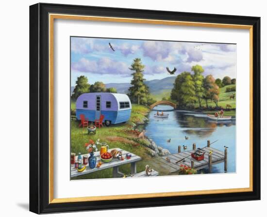 Fishing on the River-John Zaccheo-Framed Giclee Print