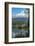 Fishing on Trillium Lake with Mount Hood, part of the Cascade Range, reflected in the still waters,-Martin Child-Framed Photographic Print