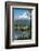 Fishing on Trillium Lake with Mount Hood, part of the Cascade Range, reflected in the still waters,-Martin Child-Framed Photographic Print