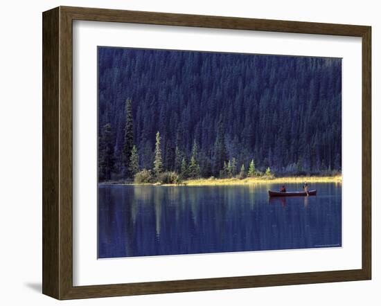 Fishing on Waterfowl Lake, Banff National Park, Canada-Janis Miglavs-Framed Photographic Print