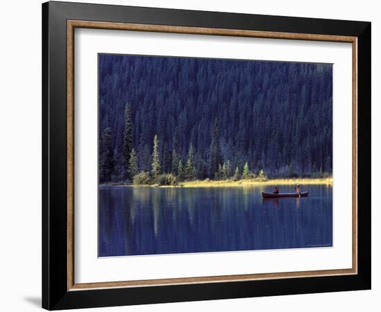 Fishing on Waterfowl Lake, Banff National Park, Canada-Janis Miglavs-Framed Photographic Print