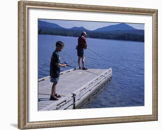 Fishing on Webb Lake, Mt. Blue State Park, Northern Forest, Maine, USA-Jerry & Marcy Monkman-Framed Photographic Print