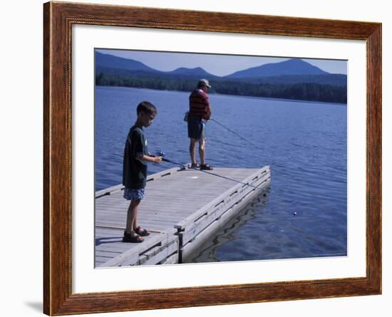 Fishing on Webb Lake, Mt. Blue State Park, Northern Forest, Maine, USA-Jerry & Marcy Monkman-Framed Photographic Print