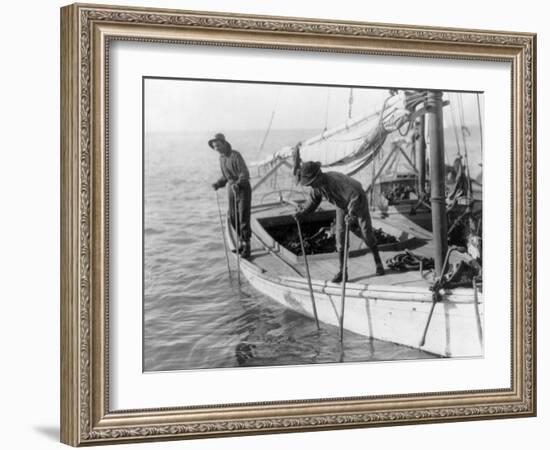 Fishing Oysters in Mobile Bay-Lewis Wickes Hine-Framed Photo