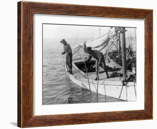 Fishing Oysters in Mobile Bay-Lewis Wickes Hine-Framed Photo