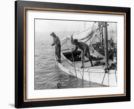 Fishing Oysters in Mobile Bay-Lewis Wickes Hine-Framed Photo