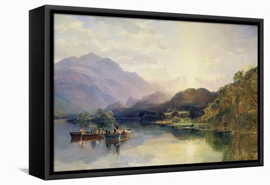 Fishing Party at Loch Achray, with a View of Ben Venue Beyond-Samuel Bough-Framed Premier Image Canvas