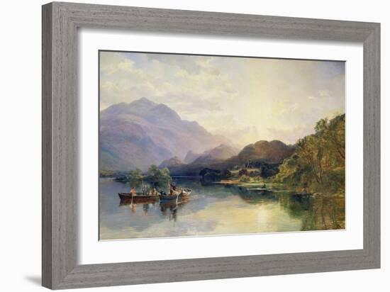 Fishing Party at Loch Achray, with a View of Ben Venue Beyond-Samuel Bough-Framed Giclee Print