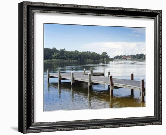 Fishing Pier and Boat Launch in Bayview Park on Bayou Texar in Pensacola, Florida in Blue Early Mor-forestpath-Framed Photographic Print