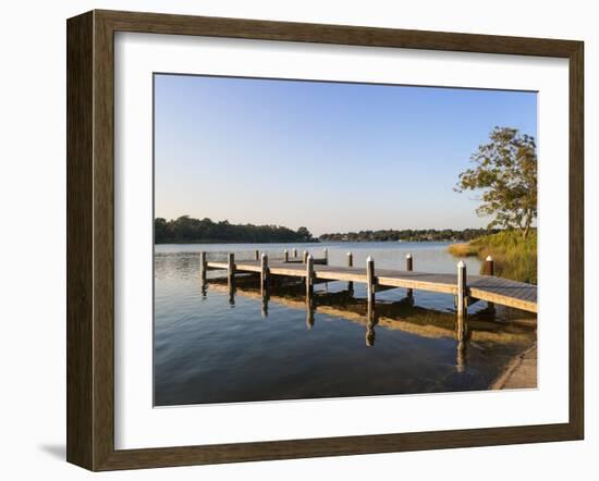 Fishing Pier and Boat Launch in Bayview Park on Bayou Texar in Pensacola, Florida in Early Morning-forestpath-Framed Photographic Print