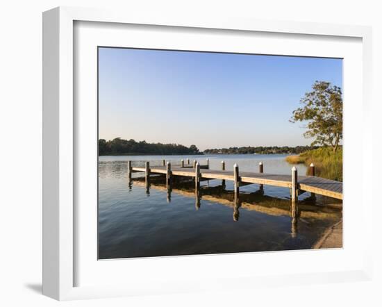 Fishing Pier and Boat Launch in Bayview Park on Bayou Texar in Pensacola, Florida in Early Morning-forestpath-Framed Photographic Print