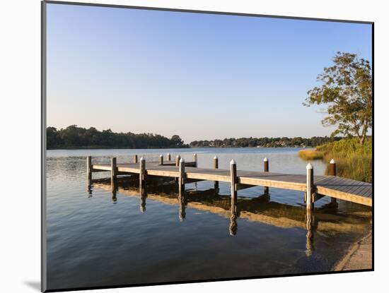 Fishing Pier and Boat Launch in Bayview Park on Bayou Texar in Pensacola, Florida in Early Morning-forestpath-Mounted Photographic Print