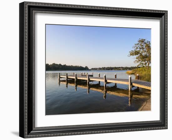 Fishing Pier and Boat Launch in Bayview Park on Bayou Texar in Pensacola, Florida in Early Morning-forestpath-Framed Photographic Print