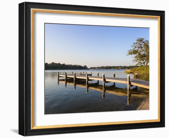 Fishing Pier and Boat Launch in Bayview Park on Bayou Texar in Pensacola, Florida in Early Morning-forestpath-Framed Photographic Print