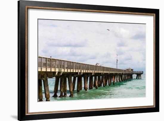 Fishing Pier at Pompano Beach, Broward County, Florida, USA-null-Framed Photographic Print