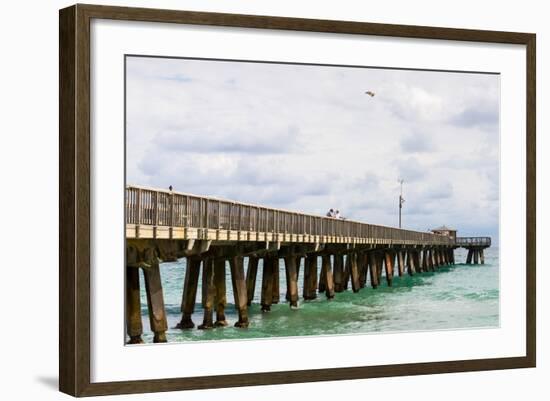 Fishing Pier at Pompano Beach, Broward County, Florida, USA-null-Framed Photographic Print