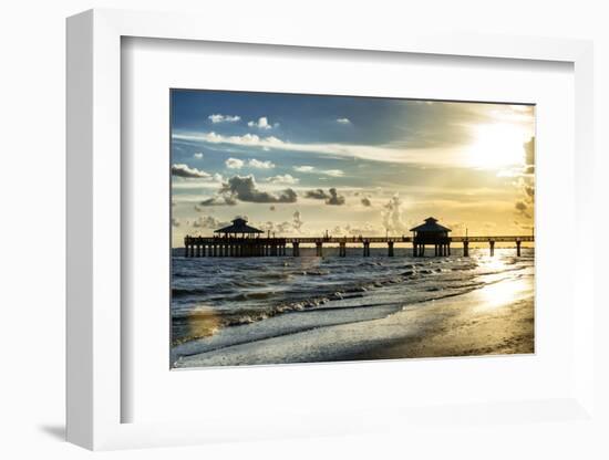 Fishing Pier Fort Myers Beach at Sunset - Florida-Philippe Hugonnard-Framed Premium Photographic Print