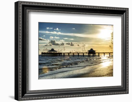 Fishing Pier Fort Myers Beach at Sunset - Florida-Philippe Hugonnard-Framed Premium Photographic Print